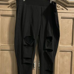 torrid deconstructed/fishnet leggings